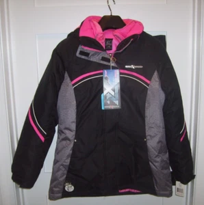ZEROXPOSUR ALL SEASONS SKI JACKET PINK BLACK GREY NEW GIRL CHILD SIZE L 14/16 - Picture 1 of 9
