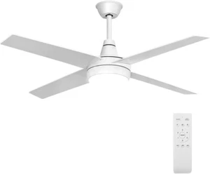 Krear 52" Ceiling Fan with Light Remote Control, Wood Ceiling Fans with 4 Blades - Picture 1 of 6