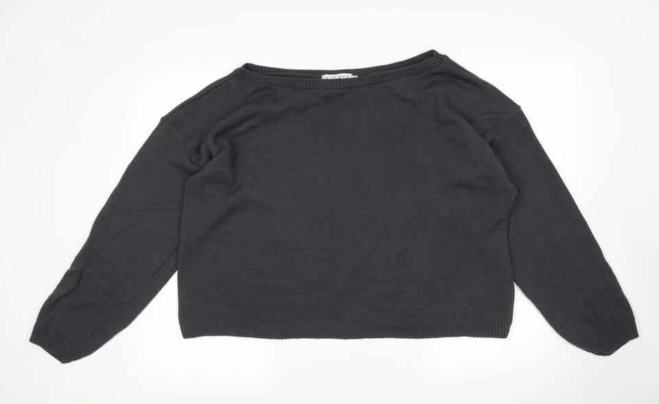 In the Style Womens Grey Round Neck Acrylic Blend Jumper Size 14 - Image 1 of 4