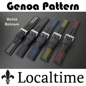 AUSVERKAUF GENOA Schwarz Silikon Taucher Uhrenarmband mit Schnellverschluss 20mm-24mm - Bild 1 von 19