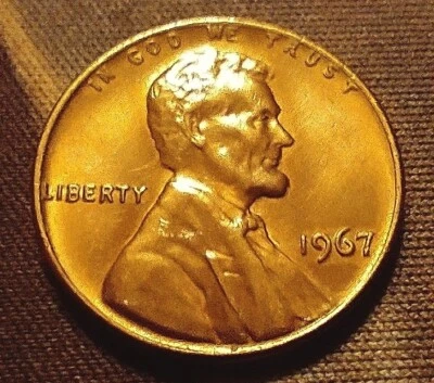 Rare BU-1967 Lincoln Memorial Cent-SMS-No Mint Mark-DDO, "L" in Rim, DCAM  - Image 1 of 4