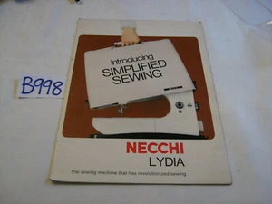 NECCHI LYDIA VINTAGE RARE SEWING MACHINE INFORMATION BOOKLET / SALES BROCHURE - Picture 1 of 7