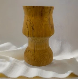 Spalted Maple Hand Turned Chunky Wood Vase Artist Signed 06’ - Picture 1 of 9