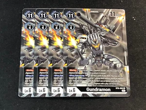 Digimon TCG - Double Diamond Rare - Gundramon - BT6-065 R - Black Card x4! - Picture 1 of 1