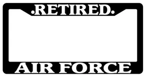 Black License Plate Frame Retired Air Force Auto Accessory Novelty - Bild 1 von 1