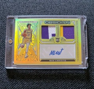 Max Christie Rookie Obsidian Rpa Gold /10 Lakers - Mavs Auto RC 2 Patch - Picture 1 of 4