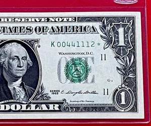 1963 STAR NOTE $1 DOLLAR BILL ( DALLAS K ) UNCIRCULATED - Picture 1 of 3
