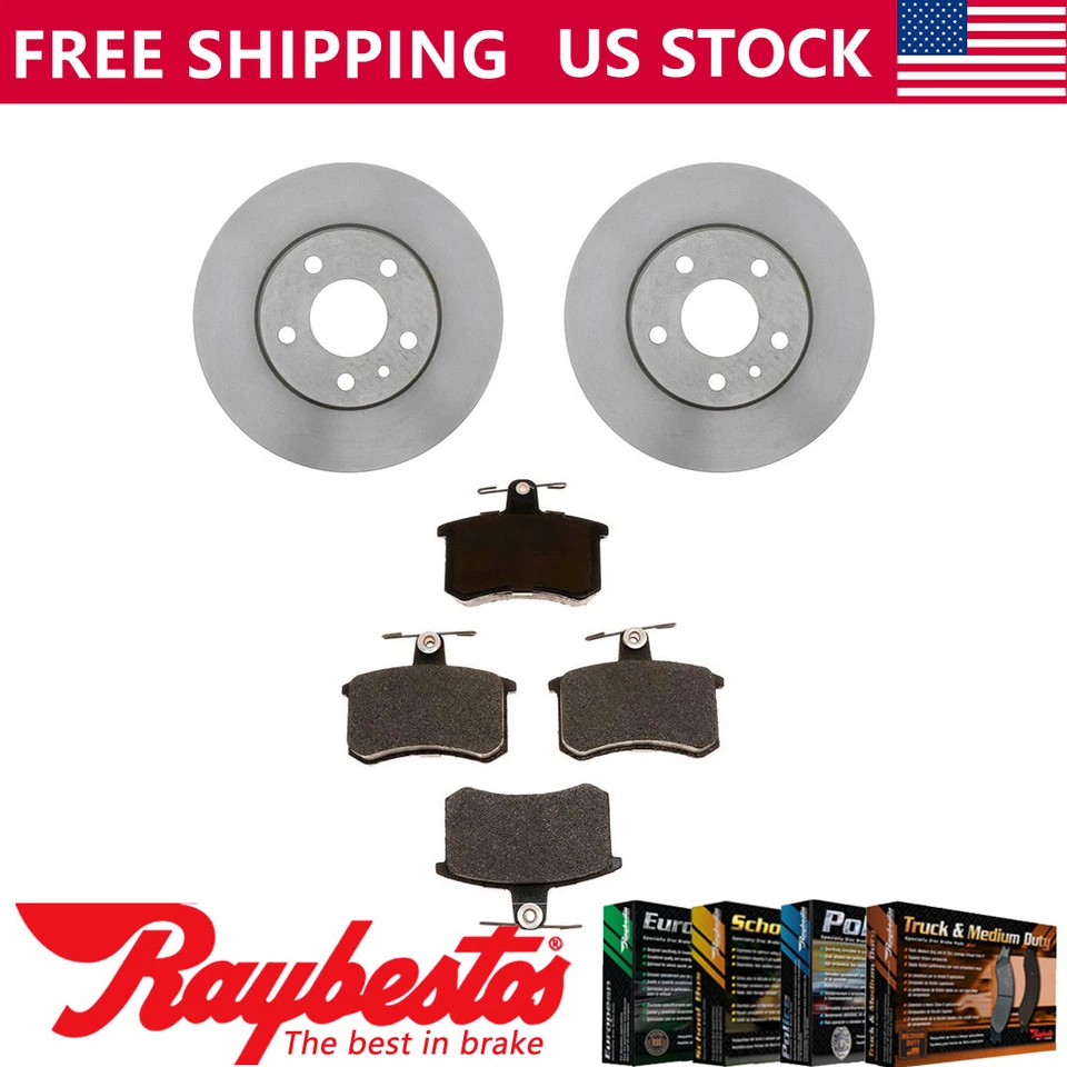 Rear Brake Rotors + Metallic Brake Pads & Hardware For 1991-1995 Alfa Romeo 164 - Изображение 1 из 4