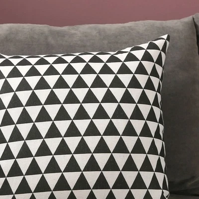 Black Triangle 40x40 Home Pillow Case Sofa Cushion Accessories Linen Nordic ZS - Image 1 of 4