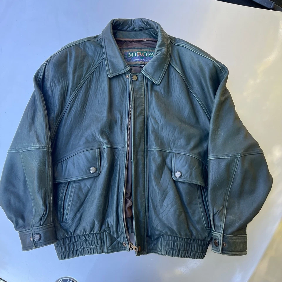 Vintage Miropa Green Leather jacket - Image 1 of 4