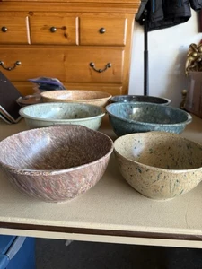 Vintage Lot 6 Melamin Schalen BrookPark Texas Ware USA 118 Konfetti Spritzschale - Bild 1 von 12