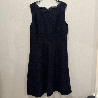 Talbots Lace Dress Women's 14 Navy Floral  Party Classic Holiday - Image 1 of 4