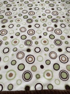 Carters Babydecke braun gepunktet Kreise Punkte 29x38 grün braun - Bild 1 von 6