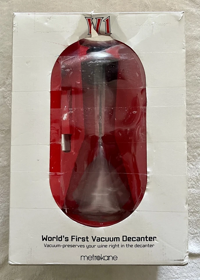 Metrokane V1 Worlds Primera jarra de vidrio al vacío vino nueva caja abierta  Foto 1 de 4