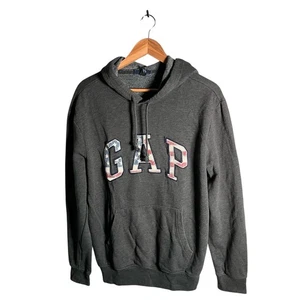 GAP Hoodie Herren Gr. M grau amerikanische Flagge Logo Freizeit Sweatshirt Outdoor - Bild 1 von 11