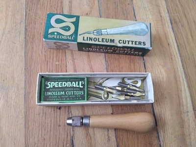 Cortadores de linóleo Speedball vintage mango de madera Foto 1 de 4