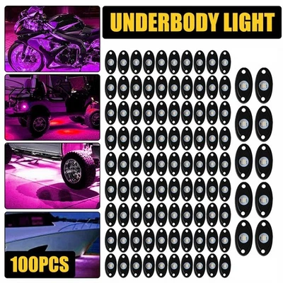 Purple 100PCS For Car SUV Underbody Jeep Truck LED Lamp Rock Wheel Light NEW - Image 1 of 4