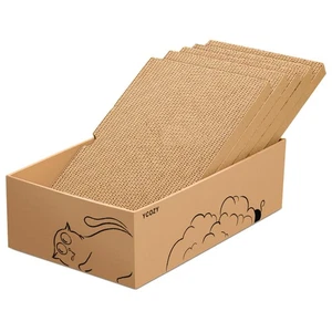 Cat Scratcher Box, 5 in 1 Reversible Cardboard Scratching Pads Cat Scratching... - Picture 1 of 9