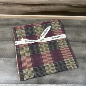 GreenRow Quinn Woven Plaid Two Toned Pillow Cover 20”x20” Vintage Pink NWOT - Picture 1 of 5