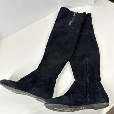 Botas Sobre la Rodilla 7.5 James Planas Cremalleras Negro Gamuza Sam Edelman Foto 1 de 4