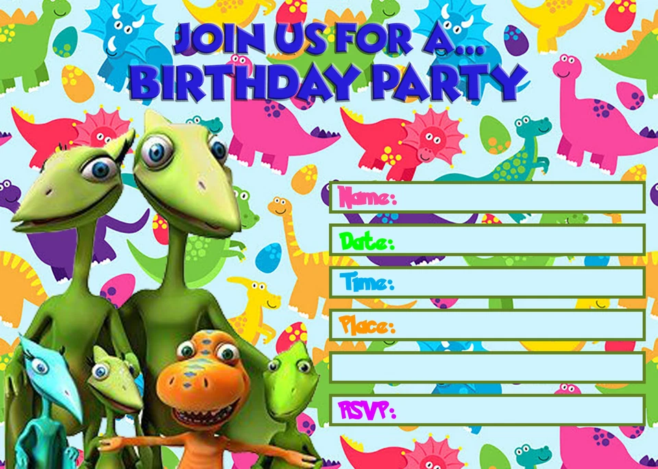 12 tarjetas de invitación de cumpleaños DINO (12 sobres blancos incluidos) Foto 1 de 1