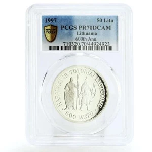 Lithuania 50 litu Settling down of Karaims Tartars PR70 PCGS silver coin 1997 - Picture 1 of 2
