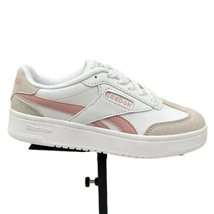 Reebok Forte Lounger Youth Girls Casual Sneaker Size 2 White/Pink Lace up Shoes - Picture 1 of 13