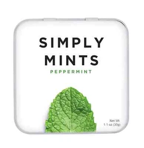 Simply Mints Peppermint 6 Pack (180 pieces) Natural Organic Kosher Breath Mint - Picture 1 of 10
