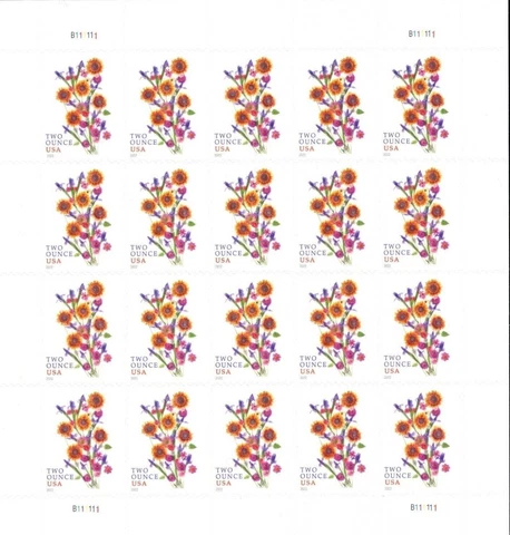 5 SHEETS #5682 FOREVER SUNFLOWER BOUQUET (2OZ) - 100 TOTAL Cover