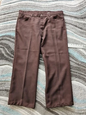 Vintage Levis 517 Polyester Dacron Pants Mens 39 X 25 Brown Bootcut - Image 1 of 4