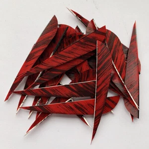 50PCS 4inch Red Parabolic Camouflage Archery Arrow Feather Fletches RW LW - Picture 1 of 6