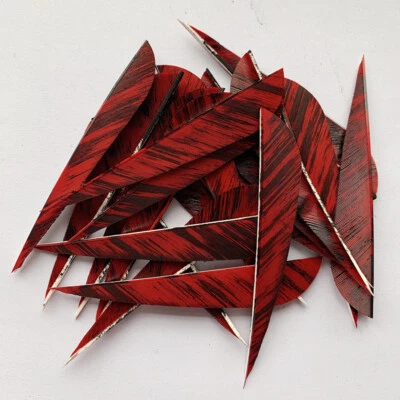 50PCS 4inch Red Parabolic Camouflage Archery Arrow Feather Fletches RW LW - Image 1 of 4