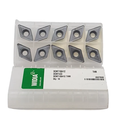 x10 Widia DCMT 150412 Carbide Inserts Grade THM Turning Tips IS9