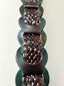 Geflochtener geflochtener Ledergürtel Boho Bohemian Hippie Indien Damen klein braun türkis - Bild 1 von 22