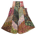 Boho Hippie Patchwork Cotton Wide Leg Tie Waist Capris Gaucho Pants  F1069