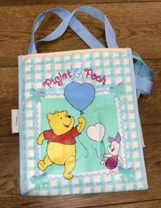 Disney Dolly Winnie The Pooh Piglet Diaper Bag Vtg Y2K 90s Blue Wipe Clean Tote - Picture 1 of 18