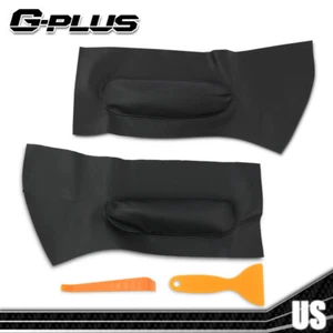 Fit For 98-10 VW Beetle Door Panel Insert Card Leather Cover Black Set of 2 - Picture 1 of 9
