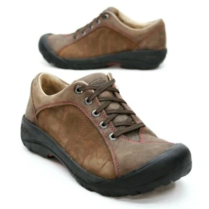 Keen Ladies 7.5 (38) Presidio Brown Leather Hiking Trail Oxfords - Picture 1 of 12