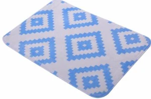 RUTSCHFESTER GEPOLSTERTER BAD MEMORY-SCHAUM TEPPICH/MATTE (16" x 23") GEOMETRISCH DIAMANT TÜRKISFARBEN - Bild 1 von 9