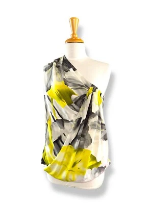 Top drapeado de seda con un hombro Robert Rodriguez R901B15 talla 10 nuevo sin etiquetas Foto 1 de 4