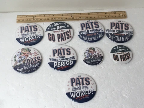 Lot of NEW ENGLAND PATRIOTS Fan NFL Football Buttons/Pins 1 Magnet Cover