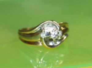 AB4 Beautiful 10k Yellow Gold Unique Nice Design Diamond Ring size 6.25 promise - Picture 1 of 11