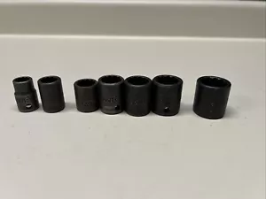 Mac 7pc XP2 12pt 3/8" Drive Impact Sockets 10-19MM Metric Good Condition #9E - Picture 1 of 10