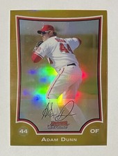 Adam Dunn 2009 Topps Bowman Chrome Gold Refractor Card #24  -  11/50