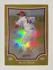 Adam Dunn 2009 Topps Bowman Chrome Gold Refractor Card #24  -  11/50