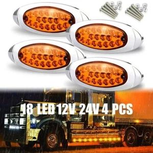4Pcs Amber Clearance Trailer Car Truck RV LED Turn Signal Side Marker Light DRL - Picture 1 of 12