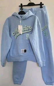 NUEVO CON ETIQUETAS AZUL MERCIER JOGGING CHÁNDAL PANTALONES Y SUDADERA CON CAPUCHA TALLA XS 8 10 AJUSTE OVERSIZE - Imagen 1 de 5