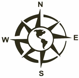 USA Made COMPASS Hood or Door Vinyl Decal Car Truck 2 sizes (Fits Jeep Wrangler) - Picture 1 of 18