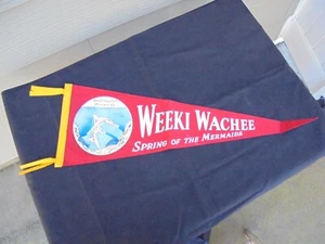 Vintage Spring of the Underwater Mermaids Red Pennant, Weeki Wachee, Florida - Picture 1 of 5