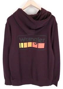 Wrangler Herren M Lila Baumwolle Kapuzenpullover Pullover Logo - Bild 1 von 8